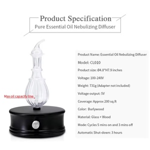 Difusor de Aromaterapia Eléctrico para el Hogar, sin Agua, de Madera y Vidrio, para Aceites Esenciales Puros - Product Image 5