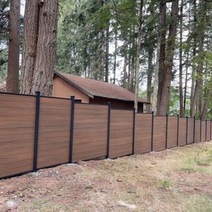 Recinzione Moderna in WPC Resistente ai Raggi UV, Pannello Composito in Plastica PVC Effetto Legno per <span class=keywords><strong>Giardino</strong></span> e Cortile - Product Image 4