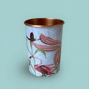Verre en métal à motif floral, design bohème, réutilisable pour boissons chaudes, idéal pour les fêtes d'adultes - Product Image 1