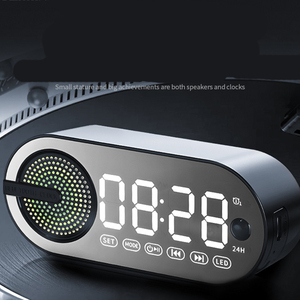 Haut-parleur sans fil Petit haut-parleur stéréo avec horloge et réveil avec détection du corps humain Mini haut-parleur portable pour la maison et l'extérieur - Product Image 4