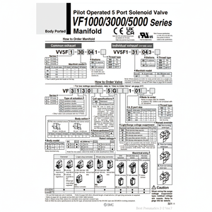 VV5F3-30-131รุ่น pneumatics solenoids Manifold SMC - Product Image 1