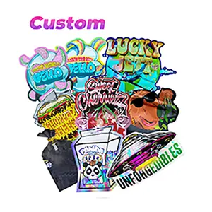 Candy Smell Proof Child Resistant Sprinkles Cookies Dye Cut Shape Edible Die Cut 1g 3.5g 7g Custom Mylar Bag 3.5 With My Logo