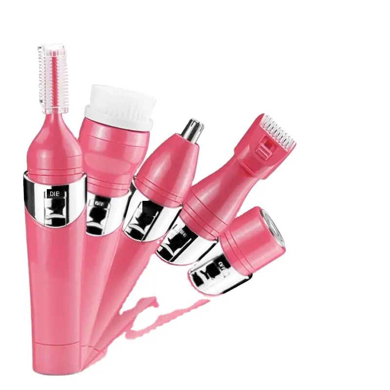 CHOICE Rasoir Femme-5 En 1 Épilateur USB Rechargeable Épilateur Nez Barbe Tondeuse À Sourcils Épilateur