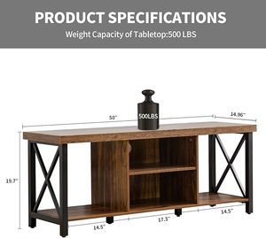 Soporte para <span class=keywords><strong>TV</strong></span> de hasta 55 Pulgadas, Mueble para <span class=keywords><strong>TV</strong></span> con Almacenamiento Abierto, Consola para <span class=keywords><strong>TV</strong></span> con Estantes para Sala de Estar, Sala de Entretenimiento - Product Image 3