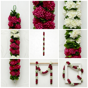 Artificial Flower Garland Red <b>White</b> Floral <b>Hanging</b> Decoration Wedding Mandap Temple Pooja Festival Home Entrance Decor - Product Image 6