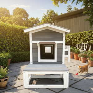 Condo <span class=keywords><strong>pour</strong></span> <span class=keywords><strong>chat</strong></span> en bois de sapin à 3 niveaux, économique, avec fenêtres et portes, <span class=keywords><strong>abri</strong></span> ventilé <span class=keywords><strong>pour</strong></span> <span class=keywords><strong>chat</strong></span>, <span class=keywords><strong>pour</strong></span> usage intérieur/extérieur - Product Image 6