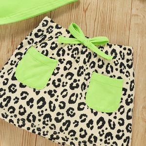 Ensemble d'été pour bébés filles : Haut imprimé léopard à bretelles spaghetti et épaules dénudées, idéal pour les photos en ligne - Product Image 5