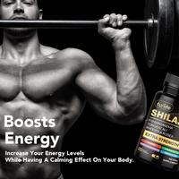 Compléments alimentaires en capsules de Shilajit de marque privée, stimulant énergétique, soutien immunitaire pour adultes, pilules de haute qualité pour la santé masculine