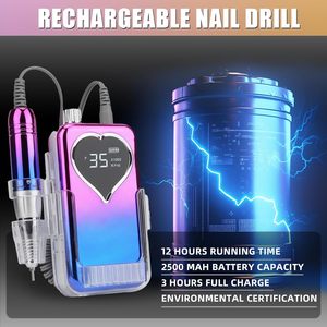 Taladro Eléctrico Profesional Inalámbrico para Uñas, Pulidora de Manicura, Etiqueta Privada Personalizada, Acero Inoxidable, Enchufe Estadounidense, 35000 rpm - Product Image 2