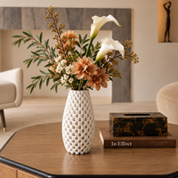 Vase décoratif en céramique blanche moderne, imprimé en 3D, vase à fleurs tissé creux pour la décoration de la maison