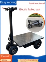 Chariot à plateau électrique compact, pliable et portable, avec pneus pneumatiques, pour le transport de marchandises et le déplacement de charges lourdes, OEM