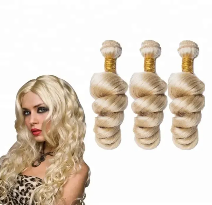 Новые Модные свободные волнистые накладные человеческие волосы, оптовая продажа, 613 светлый цвет, бразильские пряди человеческих волос, поставщик