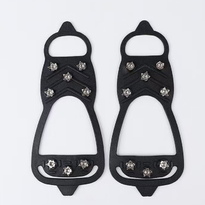 Crampons antidérapants à pointes <span class=keywords><strong>pour</strong></span> <span class=keywords><strong>la</strong></span> marche sur glace, crampons durables <span class=keywords><strong>pour</strong></span> chaussures et bottes avec 8 crampons en acier - Product Image 2