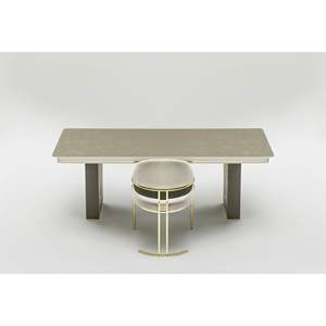 Juego de Comedor Rectangular Moderno Rosse, Patas de Metal, Tablero de Madera, 6 Piezas, Muebles Duraderos para el Hogar, Turquía - Product Image 4