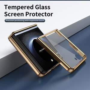 Étui <span class=keywords><strong>de</strong></span> luxe en cuir PU plaqué avec charnière et film <span class=keywords><strong>de</strong></span> protection intégral en verre antichute pour <span class=keywords><strong>Samsung</strong></span> Galaxy Z Flip 8 7 6 5 4 3 - Product Image 4