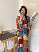 Nieuwe dames lange mouwen ronde hals elastische taille lange broek zijden blouse slaapset 2 antibacterieel ademend huidvriendelijk