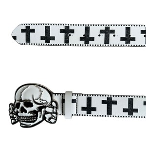 <span class=keywords><strong>Ceinture</strong></span> vintage gothique Halloween avec crâne, design Y2K, boucle croisée classique <span class=keywords><strong>pour</strong></span> <span class=keywords><strong>homme</strong></span>, <span class=keywords><strong>ceinture</strong></span> en <span class=keywords><strong>cuir</strong></span> PU <span class=keywords><strong>noir</strong></span> imprimé <span class=keywords><strong>pour</strong></span> <span class=keywords><strong>homme</strong></span> et femme - Product Image 6