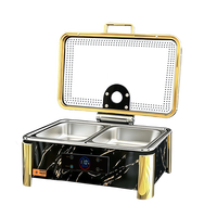 Chauffe-plat électrique intelligent en acier inoxydable YT pour buffet de mariage et de réception, avec double chauffage humide et sec et contrôle numérique intelligent