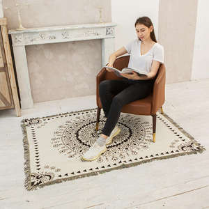 2 1 Dik geweven polyester/katoenen deken met stippen/geometrisch/gestreept Kantoor Thuis Draagbare dekenmouwen Vier seizoenen - Product Image 2