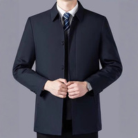 Vente en gros d'usine, veste bomber haut de gamme pour homme d'âge moyen et âgé, printemps automne, streetwear, bouton, haut décontracté