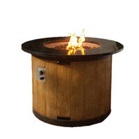 Brasero au propane avec table en marbre 50000 BTU, écologique, autoportant, sans fumée, pour décoration de jardin extérieur, avec billes de verre, ETL/CE