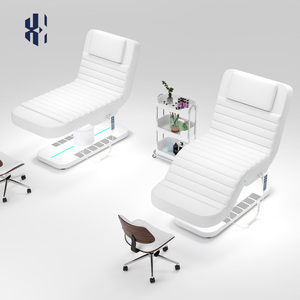 Neue Weiße Fußgesteuerte Elektrische Kosmetikliege mit 3 Motoren, Massageliege mit Stuhlfunktion und anpassbarer Farbe, Gesichtsbehandlungsliege - Product Image 3