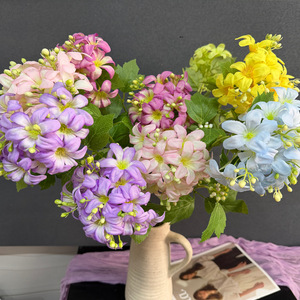 Fleur d'hortensia artificielle Jinxi, branche unique, fleur en soie, décoration de mariage, rose, jaune, violet, bleu, blanc, vert - Product Image 1