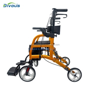 New List Aluminum Alloy Folding <b>Rollator</b> <b>Walker</b> Senior Portable Disabled Walk Helper 4-wheels Scooter for Elderly People - Product Image 3