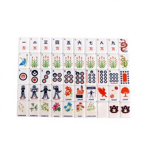 Jeu de Mahjong américain moderne et portable en acrylique sur le thème universitaire avec pieds pliables, cadeau pour 4 joueurs, idéal pour les soirées et rassemblements - Product Image 1