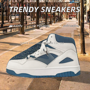 Chaussures montantes pour hommes, fermeture à lacets, cuir microfibre, nouvelle arrivée, tendance de la mode, style streetwear, décontractées, confortables - Product Image 3