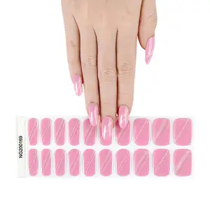 Hot Selling Nail Sticker Semi Cured Gel Nail Wraps Stickers With The Lamp To Cure Uv Gel