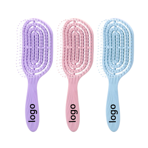 En gros, peigne démêlant antistatique en plastique lisse pour coiffure, brosse creuse pour cheveux bouclés et secs, outils de coiffure de salon - Product Image 1