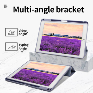 2018 בן שישה דור 9.7 <span class=keywords><strong>ipad</strong></span> חיצוני עור pu בחזרה לכסות שטוח סיליקון פגז חריץ - Product Image 3