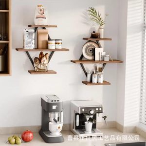 Diamond Shaped Wooden Wall <b>Shelf</b> Nordic Style Multi Functional Display <b>Rack</b> For Home Storage Organization - Product Image 2