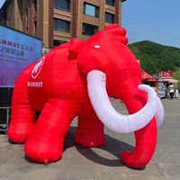 Mamouth Gonflable Géant Réaliste, Éléphant Préhistorique à Dents de Cacatéas, Accessoire pour Événement Muséal/Activation de Marque/Promotion en Centre Commercial