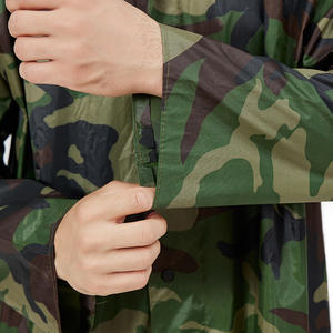 Abrigo Impermeable Largo de Doble Capa con Diseño de Cremallera y Botones, Camuflaje Transfronterizo, para Adultos, 800g - Product Image 4