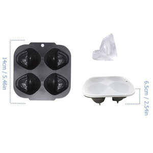 Moule à glaçons en <span class=keywords><strong>silicone</strong></span> durable à 4 cavités en forme de requin, pour chocolat, gelée et boules de glace pour cocktails - Product Image 6