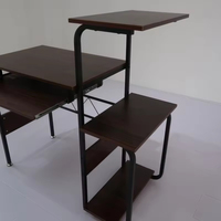 Bureau d'ordinateur extensible et pliable, un bureau d'ordinateur en bois multi-niveaux avec plateau