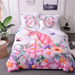 Bộ Chăn Ga Gối In Hình Kỳ Lân Hoạt Hình Nổi Tiếng, Bộ Ga Giường Đôi - Product Image 3