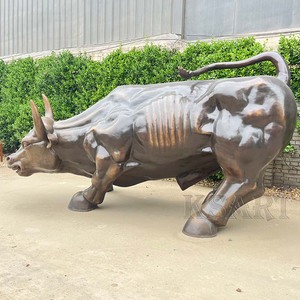 Tác phẩm điêu khắc sàn ngoài trời bằng đồng lớn: Một bức tượng con bò cho các doanh nghiệp, tượng trưng cho sự thu hút và bảo vệ tài sản - Product Image 2