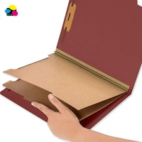 Carpeta de Alta Calidad, Color Rojo Oscuro, Tamaño Carta, con Separadores, de Cartón Ecológico, Impresa en Cuatro Colores, para Uso Escolar y de Oficina
