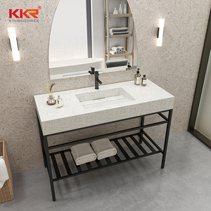 Lavabo da <span class=keywords><strong>Bagno</strong></span> in Pietra Artificiale con <span class=keywords><strong>Lavandino</strong></span> per Lavaggio Mani, Superficie Solida Colorata - Product Image 5