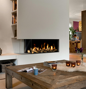 Cheminée électronique à gaz et à <span class=keywords><strong>bois</strong></span> à atomisation murale en acier au carbone personnalisable à <span class=keywords><strong>double</strong></span> <span class=keywords><strong>face</strong></span> pour une utilisation en intérieur Villas Hôtels - Product Image 3