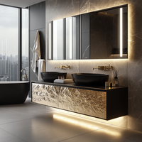Meuble-lavabo de luxe Meuble-lavabo en alliage d'aluminium Meuble-lavabo de 30 pouces avec lavabo