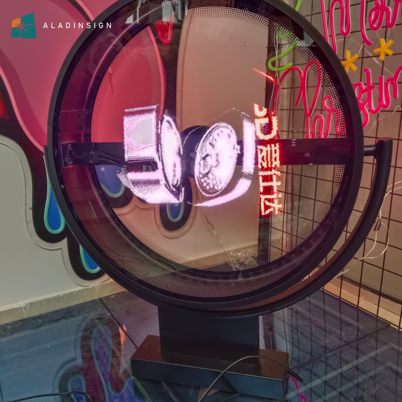 Двусторонняя светодиодная вывеска, 3D голограмма, вентилятор, световой короб для внутреннего и наружного использования, для образовательных и выставочных залов, поставка OEM