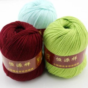 HENGYI 50g benang wol domba kasmir sutra campuran benang rajut celup Untuk tenun tangan rajut kuat anti-bakteri cincin putar