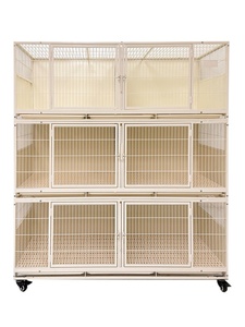 Cage d'élevage pour chats de petite taille, modèle Iron Cat, pour usage domestique et intérieur, avec conception à trois niveaux et trois plateaux, panneau arrière solide amélioré - Product Image 5