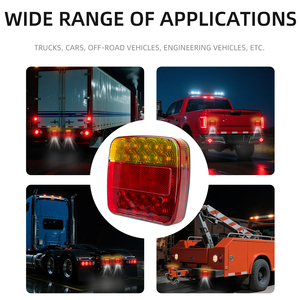 DC 12v 24 Volts Universel 20 Leds carré Ambre Rouge <span class=keywords><strong>Sans</strong></span> <span class=keywords><strong>Fil</strong></span> <span class=keywords><strong>Remorque</strong></span> Camion Lumières Rechargeable Led Magnétique Camion Led Feux Arrière - Product Image 4