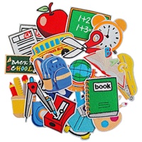 20 Pièces Écussons Brodés Thermocollants Thème Rentrée Scolaire (Livre, Horloge, Règle) pour DIY sur Sacs, Sacs à Dos, Chapeaux