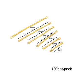 Varillas para pendientes de 15-40 mm, corte baguette cónico con agujeros para la fabricación de pendientes, accesorios de joyería DIY, chapadas en hierro, color aleatorio. - Product Image 5